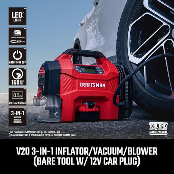 NEW IN BOX! Craftsman Multi-function Air Compressor/Tire Inflator/Vacuum/Blower - Picture 1 of 16